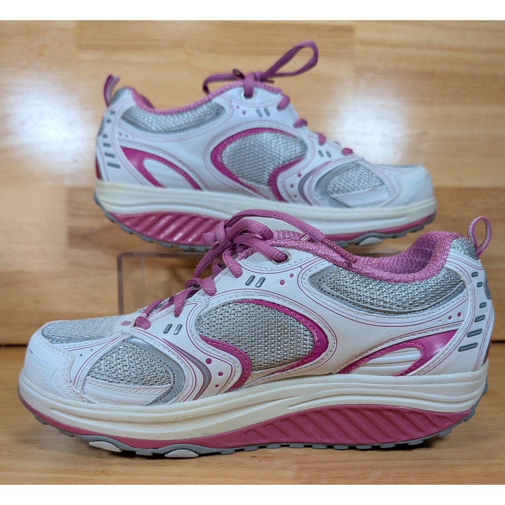 Skechers Shape-ups 12309 Breast Cancer Awareness Rocker Bottom Shoes White 7.5